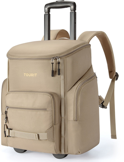 TOURIT 대용량 쿨러백 보온보냉 백팩 캠핑 아이스박스, 006카멜, 22L