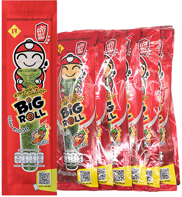 태국 타오케노이 김과자 빅롤 매운맛 2.5g X 12개, 2개, 30g