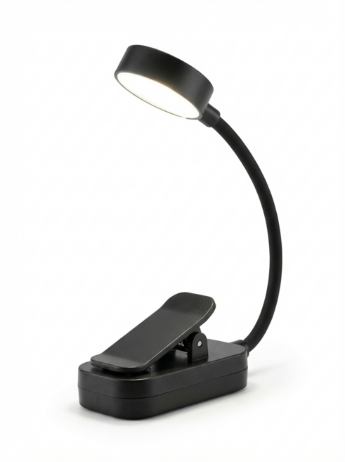 피카스페이스 집게 독서등 LED 북라이트 미니 독서등, 블랙