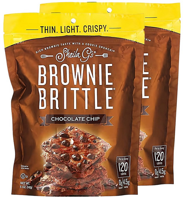 Sheila Gs 브라우니 브리틀 초콜릿 칩 5 oz (142 g) 2팩, 142g, 2개