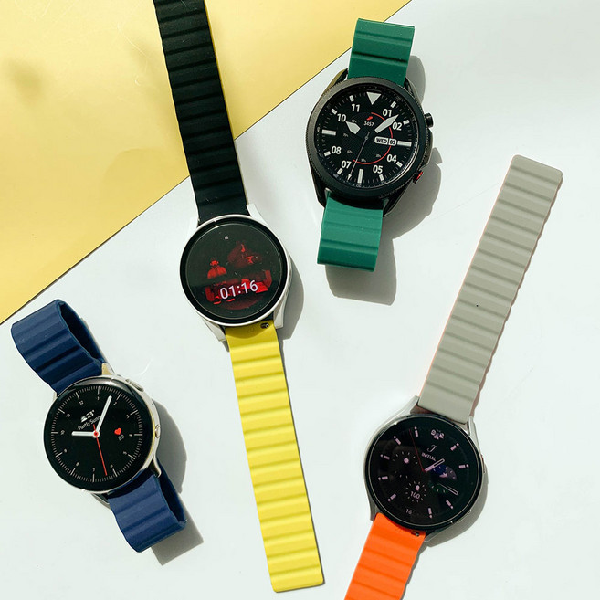 루아러블 갤럭시워치 호환 자석 실리콘 마그네틱 스트랩, 그린, 1개