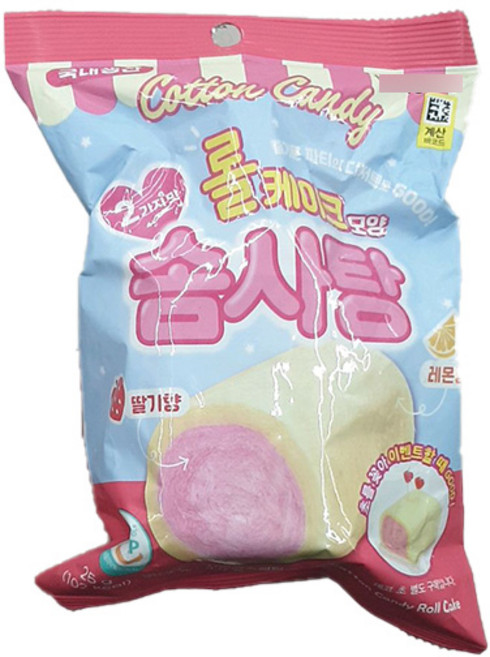 롤 케이크모양 솜사탕, 1개, 25g