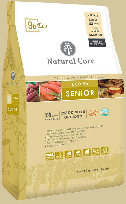 네츄럴코어 ECO9b 유기농 시니어 연어, 2kg, 2개