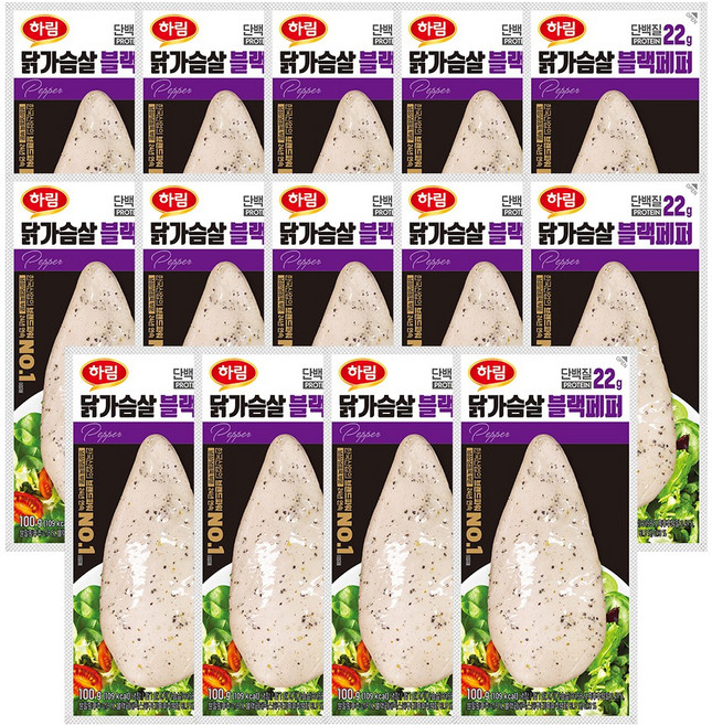 하림 닭가슴살 블랙페퍼, 100g, 14개