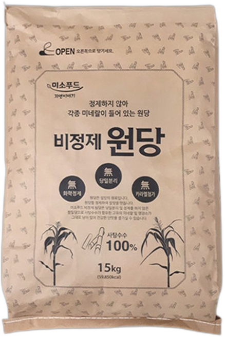 사탕수수100% 비정제원당/설탕/과일청 효소, 1개, 15kg