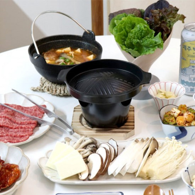 가정용 1인 미니화로 고기 구이판 모음, 3. 스키야키 팬(단독구성), 1개