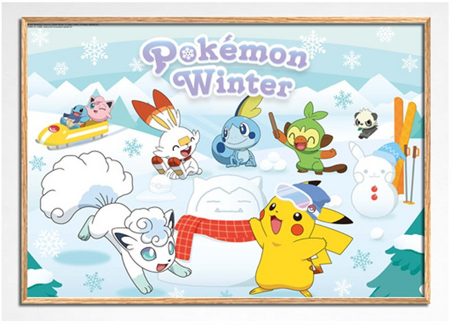 500피스 직소퍼즐 포켓몬스터 즐거운 겨울 (액자옵션선택) YE873252, 1개, 퍼즐+알루미늄오크 직소퍼즐액자포함, 500조각