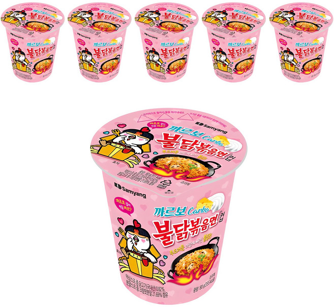 불닭볶음면 까르보 컵 80g, 6개