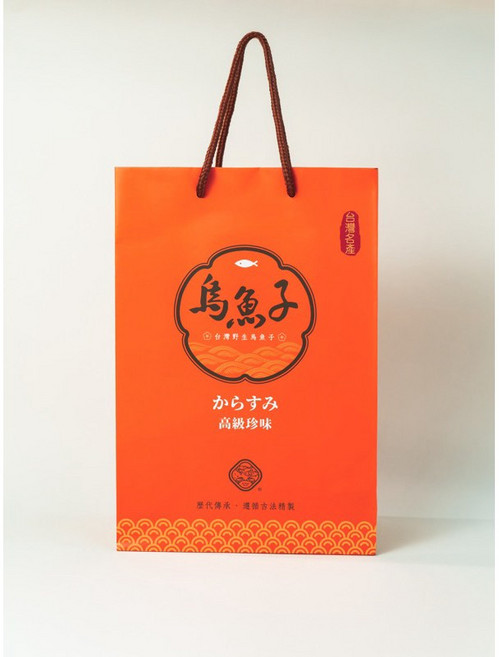 源味蟳鮮 烏魚子一口吃禮盒 雲林口湖產地直送 獨立包裝方便即食 精美伴手禮, 1個, 手提紙袋