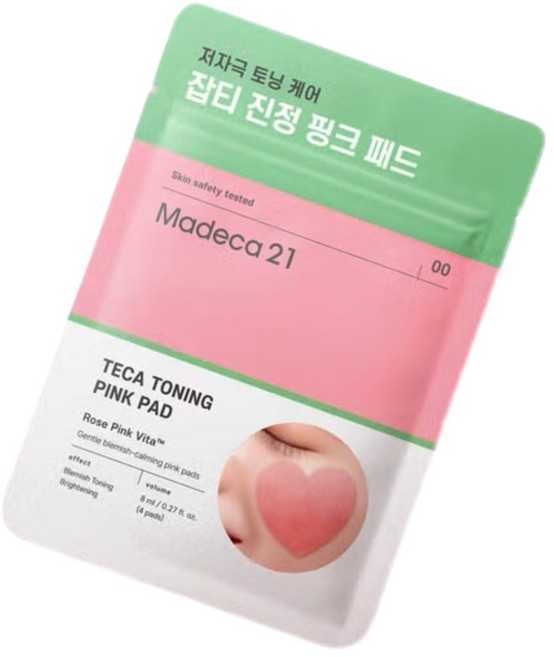 마데카21 테카 토닝 핑크 패드 4매입, 1개, 1개입