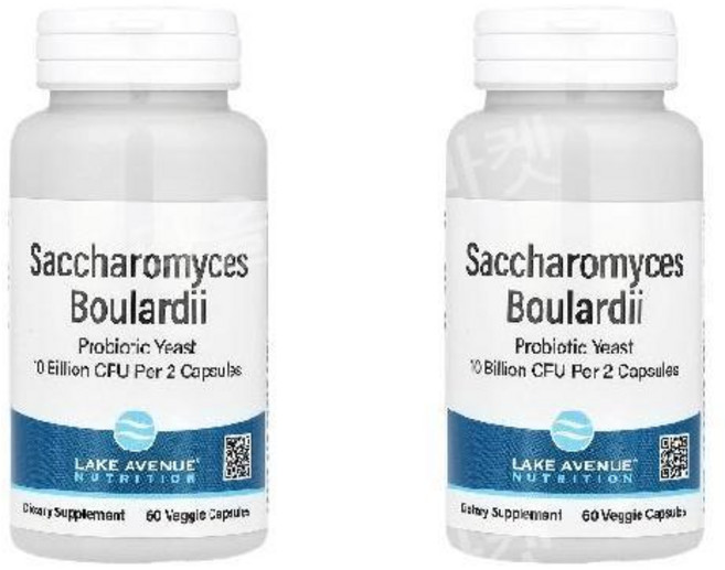2개 레이크 애비뉴 뉴트리션 사카로미세스 보울라디 유산균 프로바이오틱 100억 유산균 60정