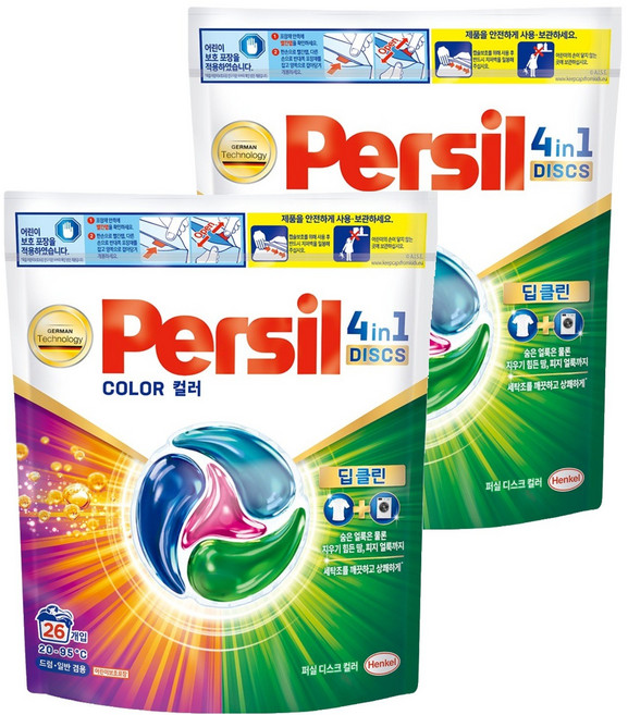 퍼실 디스크 컬러 캡슐세제, 26개입, 2개