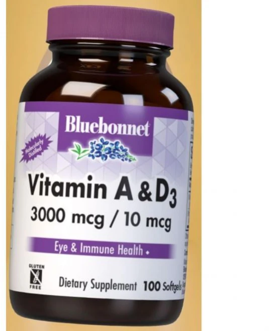 블루본넷 뉴트리션 비타민 A D3 10000 U400 U 심해 차가운 물 생선 기름에서 추출 눈 건강 면역 기능 제품 유제품 프리 분자 증류 100 소프트젤100 서빙, 100개 (1팩), 1개, 100정 - 쿠팡