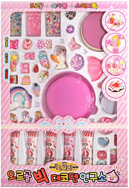 DIY 오르골 & 마카롱파우치 & 스마트톡 꾸미기 세트 데코덴 만들기세트 파츠 토핑 오르골꾸미기 마카롱파우치꾸미기 스마트톡꾸미기 선물 키덜트 만들기키트 혼자놀기, 1개