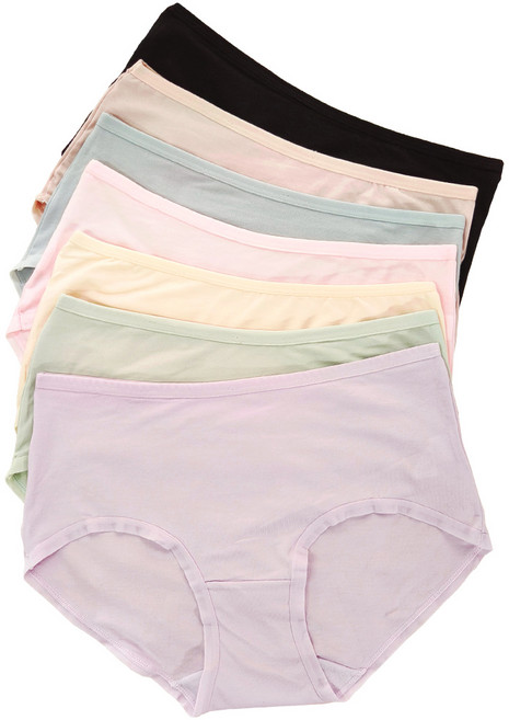 Pink Lady 森語柔棉 中高腰純棉內褲組, 6件組（隨機出貨不挑色）