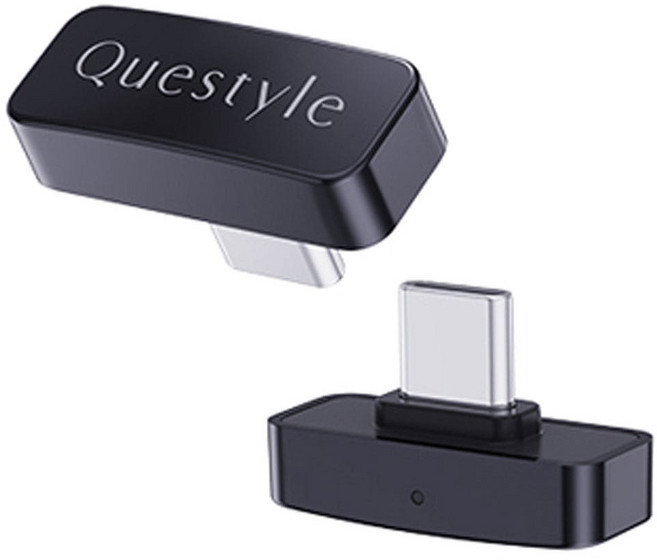 퀘스타일 QCC Dongle Pro 퀘스타일 오디오 LDAC 지원 무손실 블루투스 동글, 1개, 건메탈 그레이