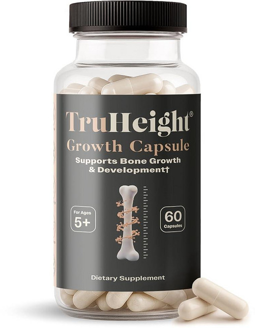 TruHeight 성장 캡슐 - 및 청소년을 위한 천연 성장을 위한 톨 영양 보충제 - 소아 비타민 D K 칼슘 및 아슈와간다 - 뼈 강도 - 아동용 비타민 D3 K2 알약 만, 1개