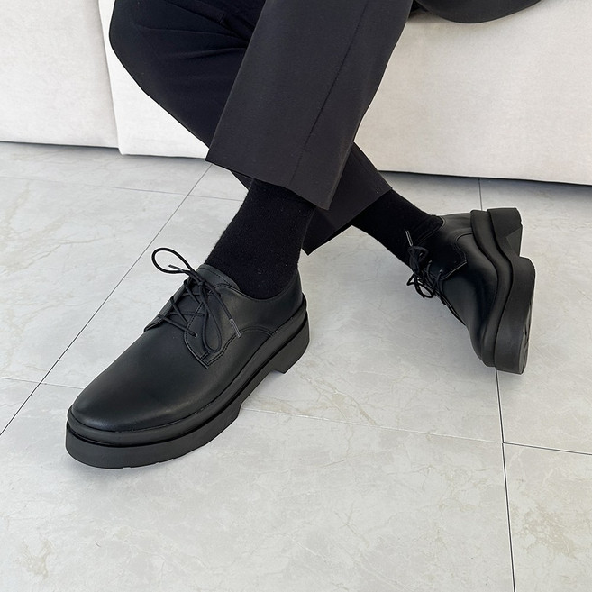 [당일출고]센시노 7cm 키높이 더블솔 발편한 무광 남자 더비슈즈 결혼식 정장구두 더비로퍼