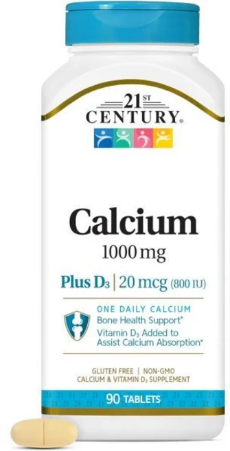 21세기센트리 21st century Calcium Plus D Tablets 1000 mg 90 Count, 90정, 1개 - 쿠팡