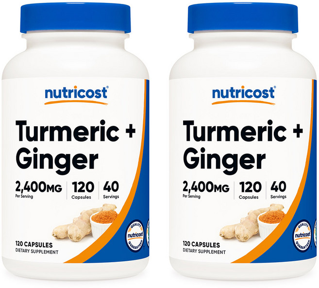 뉴트리코스트 터메릭 + 진저 2400mg 120캡슐 2병, 120정, 2개