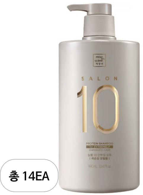 미쟝센 살롱 10 단백질 샴푸 극손상 모발용, 990ml, 14개