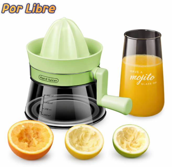 MJ_LIFE 오렌지 레몬스퀴저 수동 과일착즙기, 1개, 500ml