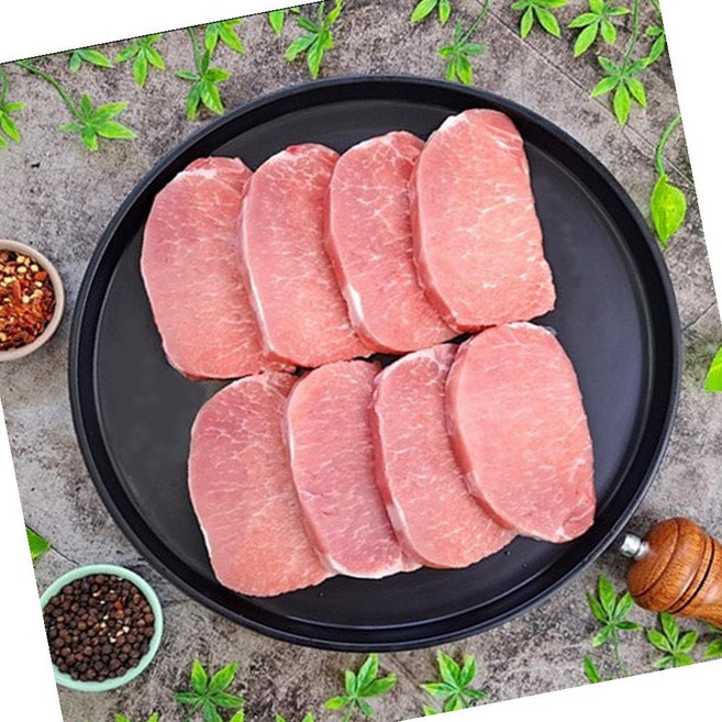 VGD 국내산 냉동 등심 돈가스용 1cm 절단 연육작업 1kg 돼지 목살 안심, 1개