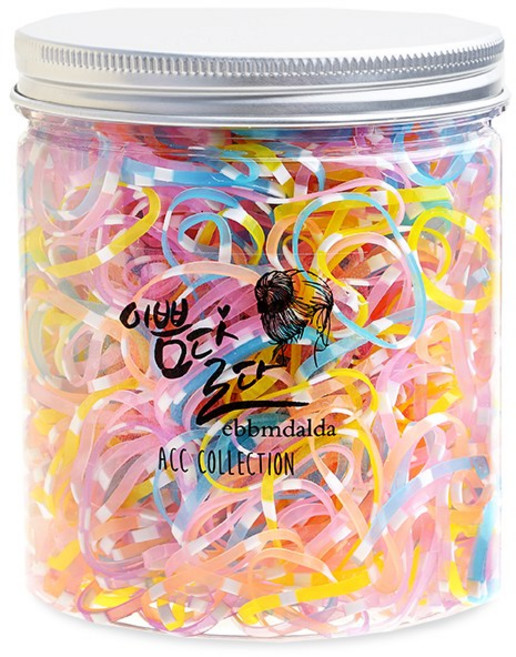 이쁨달다 팅클밴드 유아동 틴케이스 칼라헤어끈 틴틴밴드 칼라고무줄 100g