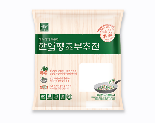 한입땡초부추전 사옹원 냉동 1kg, 1개