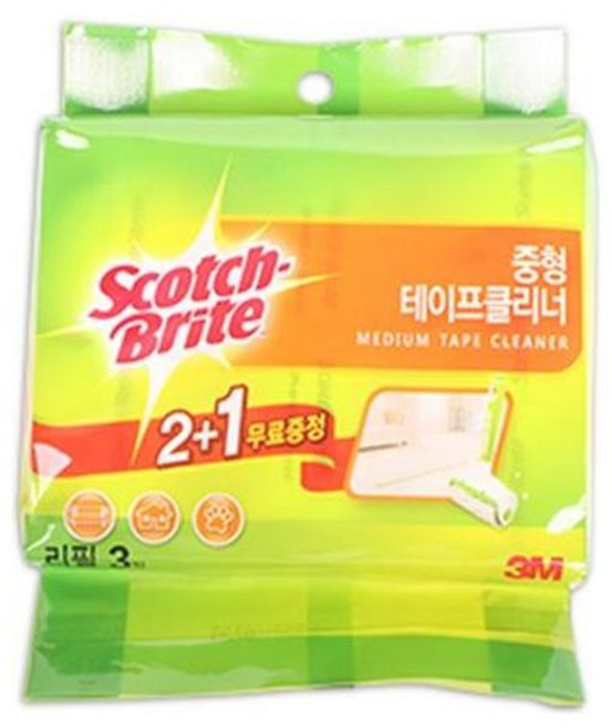 3M 중형 테이프클리너 리필2입/크리너 교체용 먼지제거 의류 옷, 1개