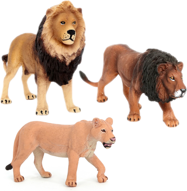 제트피규어 사자 동물 모형 피규어 장난감 3종 세트, 1개
