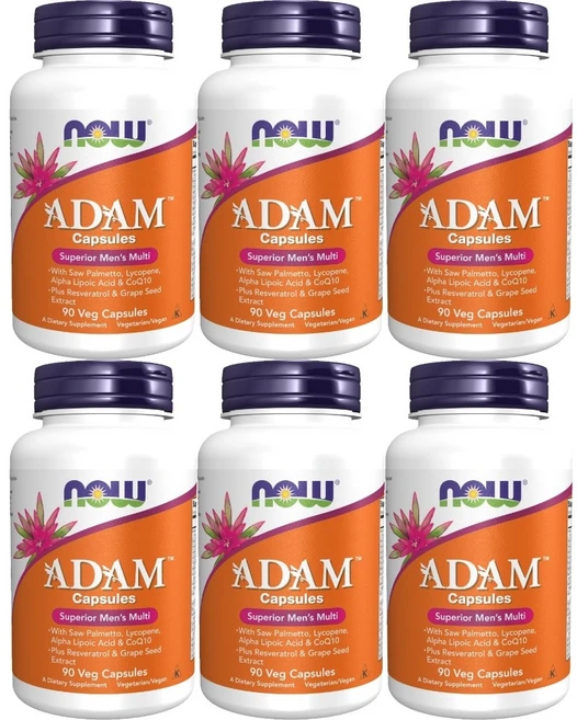 나우푸드 남성 ADAM 슈페리어 맨스 멀티 종합비타민 베지캡슐, 90정, 6팩 - 쿠팡