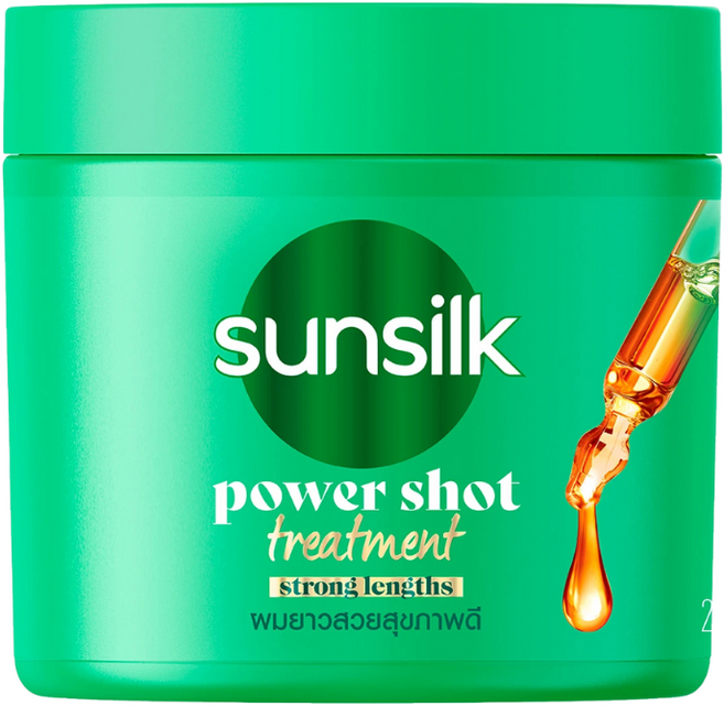 태국 썬실크(Sunsilk) 파워샷 헤어트리트먼트 그린색 Strong Lengths 250ml, 2개