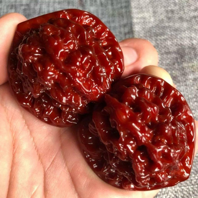 호두 손바닥 지압 마사지 손마디 어르신, 깊은 코팅 관모 42mm, 1개