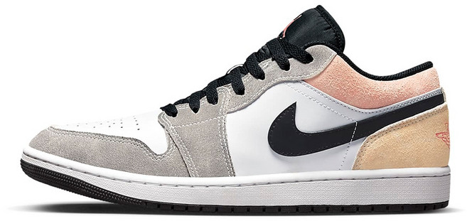 FUZZY Air Jordan 1 Low GS 運動鞋 灰橘粉 DX4334-008, 1個, 下單後請注意商品諮詢可加速出貨此選項請勿下單