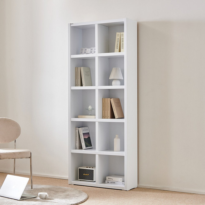 동서가구 피츠 엘 36T 800 5단 책장 책꽂이 수납장 DF918071, 올화이트_