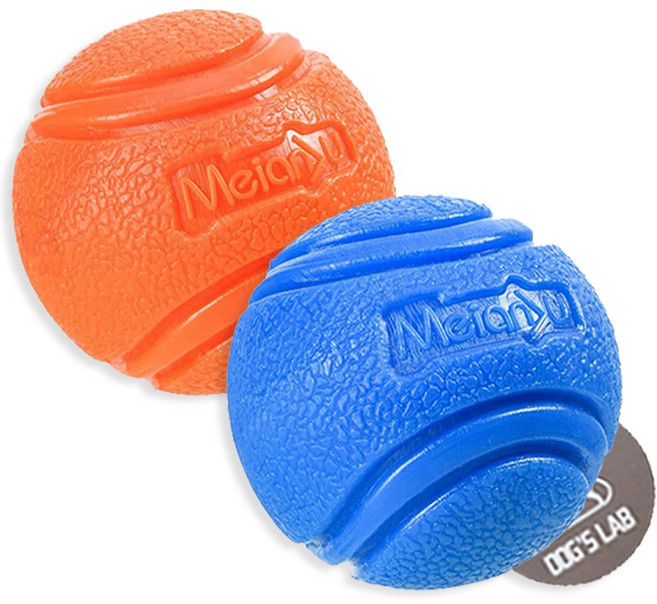 독스랩 탄력볼 강아지 공놀이, 1세트, 오렌지+블루