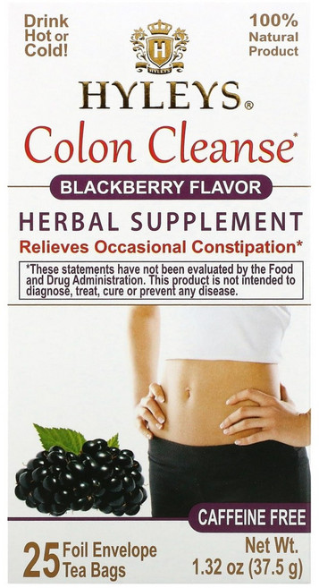하일리스 콜론클렌즈티 블랙베리맛 무카페인 25개입 37.5g HYT-01555, Hyleys Tea Colon Cleanse 블랙베리, 1개, 1.5g