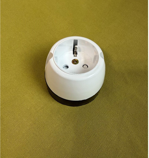 현대 접지 노출 1구 콘센트 나사타입 화이트, 1개