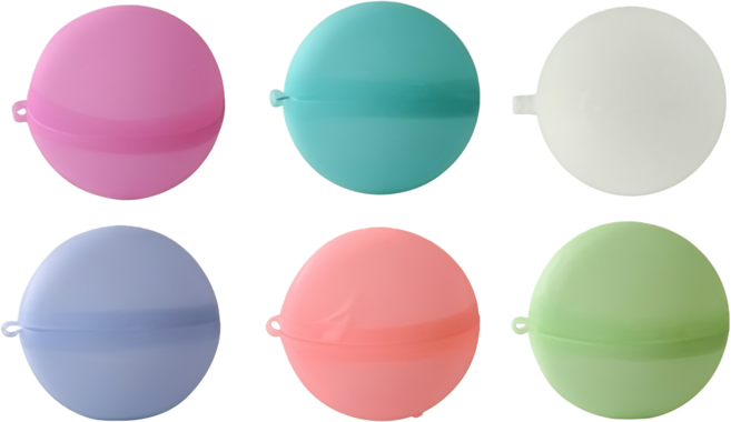 夏日矽膠卡扣水球, 1個, 矽膠水球(顏色隨機), 隨機