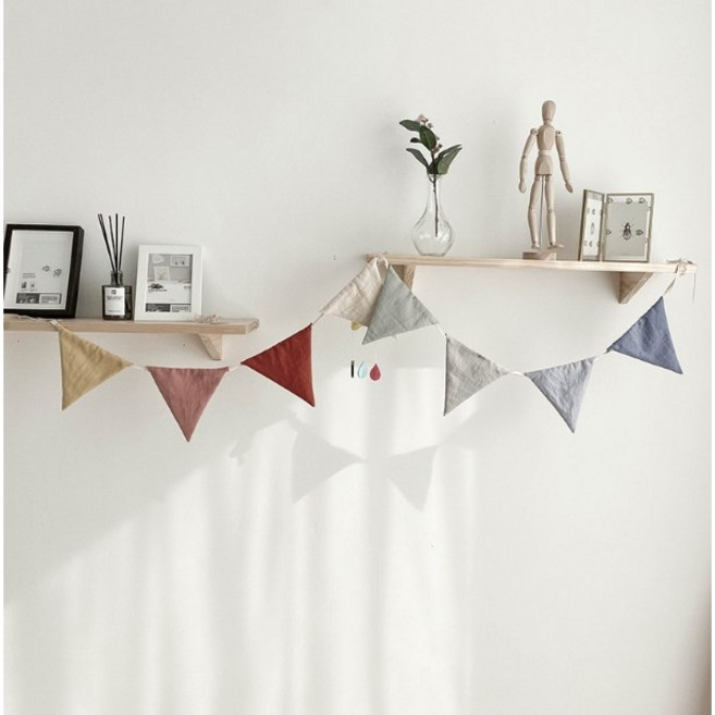 삼각 가랜드 장식 감성 캠핑 차박 생일 파티장식 실내인테리어 패턴 에스닉 패브릭, 1개