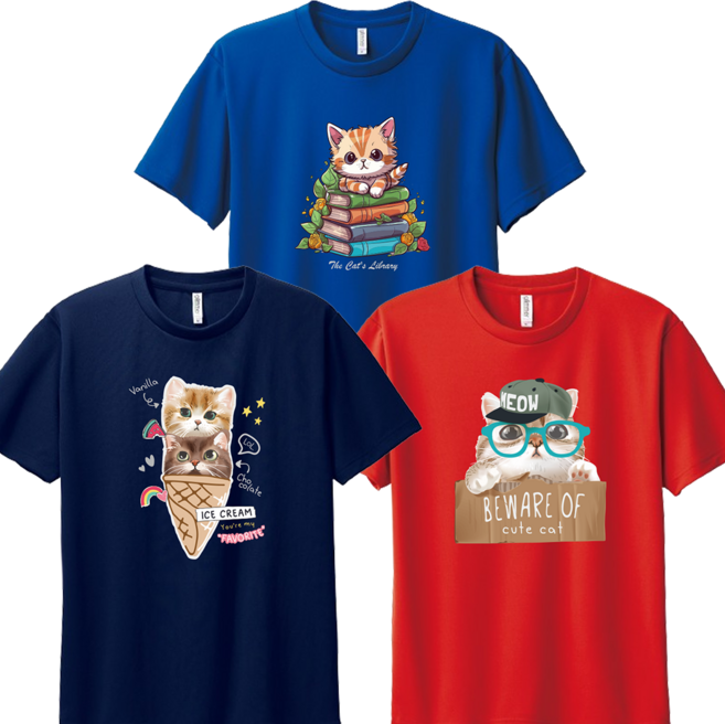 [1+1+1] 꼬마별 책냥이 아동 반팔티 여아 남아 아동용 티셔츠 여름 라운드 쿨론 티셔츠