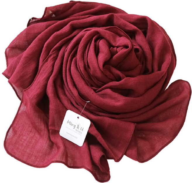 메리앤유 소프트 코튼 소재 칼라풀 무지 롱 스카프 국산