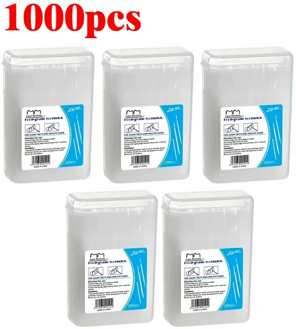 100/200/400/1000pcs 이쑤시개 브러시 케이스형 플라스틱 일회용 가정용 치간 칫솔 따기, 04 C685-White 1000pcs