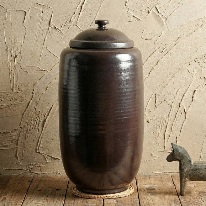 진 흑분청 무지 지통 쌀독 20kg 항아리 소금항아리 쌀통