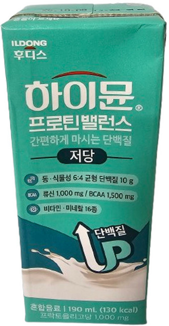 하이뮨 프로틴밸런스 저당, 190ml, 4개