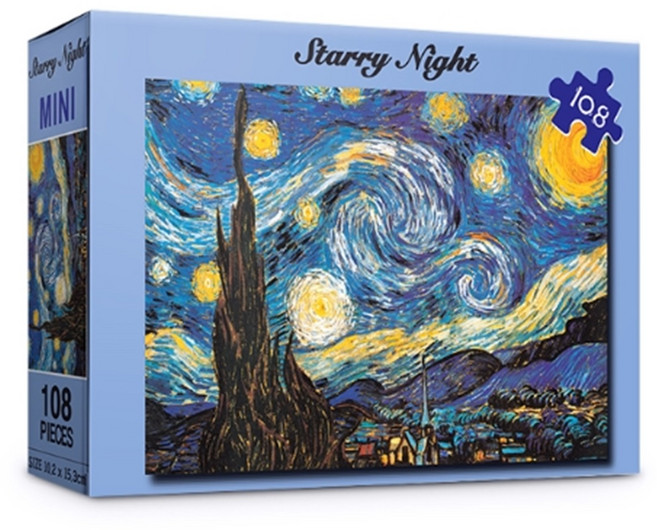 직소퍼즐 풍경 명화 별밤 108피스 PL108-6, 혼합색상, 1개