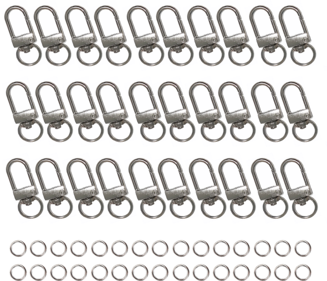 알파벳샵 한번에 연결 O링 D링 키링 D고리, 30개, 실버
