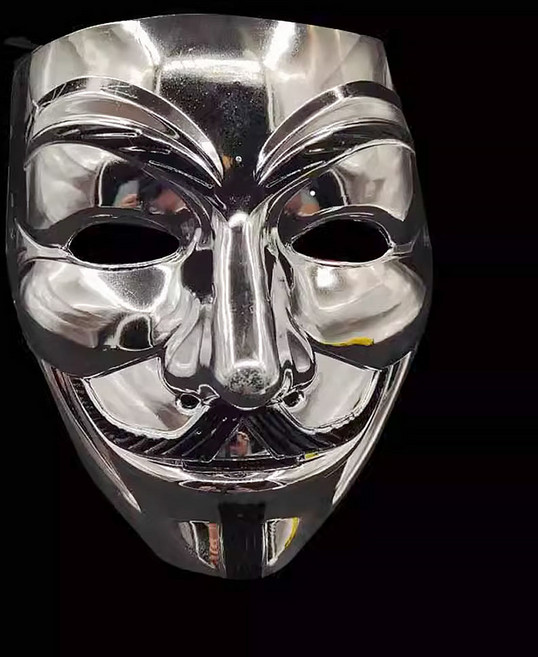 프롬아떼 입체 가면 유튜브 파티용품 할로윈 마스크 V4 브이포벤데타 가이포크스, 가면_V4_금도금, 1개