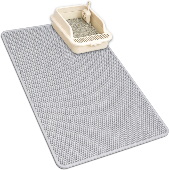 다실 사막화방지 고양이 모래 매트, 그레이, 1개